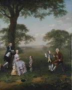 Arthur Devis The Clavey family in their garden at Hampstead Sweden oil painting artist